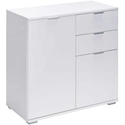 Deuba - Buffet alba Commode Meuble de rangement avec portes pour salon salle à manger intérieur DB121 - Blanc