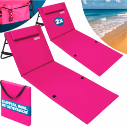 Tapis de plage rembourré avec dossier réglable et sangle detransport Profitez de l´été sur la plage ou dans le jardin ! Ce ma ...