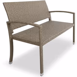 Deuba  Banc de Jardin • en polyrotin • Crème • résistant aux UV et aux intempéries  Mobilier Meuble siège terrasse Balcon