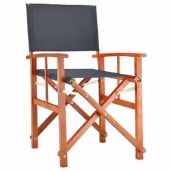 DEUBA  Chaise de Jardin « Cannes »  Anthracite  Pliable • bois deucalyptus certifié FSC® • design régisseur  Fauteuil