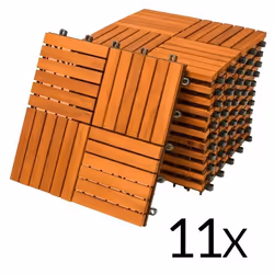 Dalles de terrasse en bois dacacia pour 1m² - Fixation par Clips - DEUBA