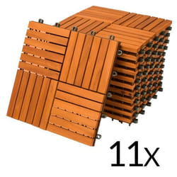 Dalles de terrasse en bois dacacia pour 1m² - Fixation par Clips - DEUBA