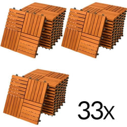 Dalles de terrasse en bois dacacia pour 3m² - Fixation par Clips - DEUBA