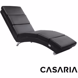 Méridienne London Chaise de relaxation Chaise longue d’intérieur design Fauteuil relax salon noir