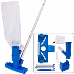 Set de Nettoyage de Piscine 3 pièces aspiration Sol récipient de Collecte déchet Tige Variable Extensible 3 brosses entretien