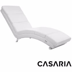Méridienne London Chaise de relaxation Chaise longue d’intérieur design Fauteuil relax salon blanc