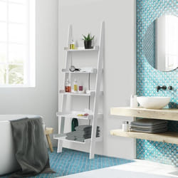DEUBA  Étagère murale - Style échelle 180 cm  Meuble de rangement décoration 5 tablettes