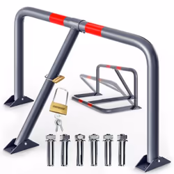 Barrière de parking rabattable 80x47x44 cm Barrière de stationnement avec cadenas Arceau de parking