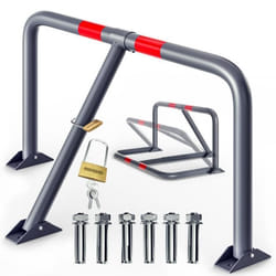 Barrière de parking rabattable 80x47x44 cm Barrière de stationnement avec cadenas Arceau de parking