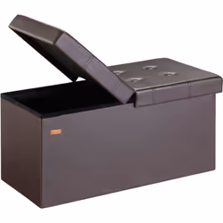 Banc avec espace de rangement 2 en 1 ! Le coffre de rangement dispose d'une structure robuste et fabriquée en panneaux de fib ...