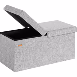 Banc avec espace de rangement 2 en 1 ! Le coffre de rangement dispose d'une structure robuste et fabriquée en panneaux de fib ...