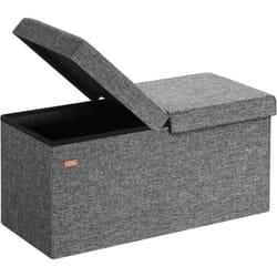 Casaria® Banc de rangement avec couvercle rabattable Siège pouf Coffre de rangement pliable pour salon chambre couloir l Gris foncé