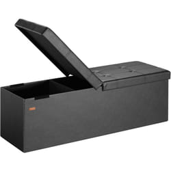 Casaria® Banc de rangement avec couvercle rabattable Siège pouf Coffre de rangement pliable pour salon chambre couloir xl - Noir