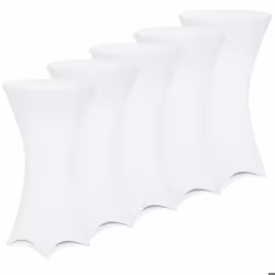 DEUBA 5x Housses table de bar bistrot ronde blanc Ø80-85 cm nappe mange debout protection table cocktail tissu stretch