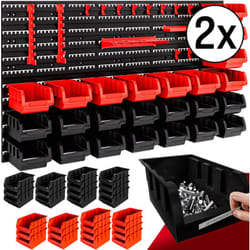 DEUBA® 1x ou 2x Étagère murale Boîtes de rangement Porte-outils Bac à bec Garage outils 90 pièces