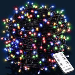 Guirlande lumineuse 14 m - 700 led multicolores - pour intérieur et extérieur IP44 8 programme différents fonction mémoire télécommande technologie