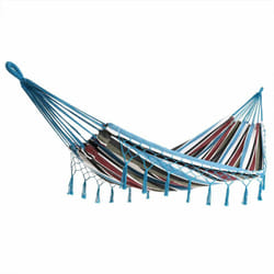 Detex - Hamac à franges en coton/polyester Surface de couchage 210x150 cm Charge 300 kg Couleur au choix Bleu