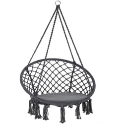 Chaise suspendue Ø60cm Siège fauteuil hamac Charge max. 150 kg - Coussin inclus Anthracite