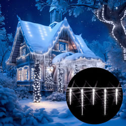 Guirlande lumineuse led avec stalactites Intérieur extérieur Décoration de Noël 40 Stalactites led blanc