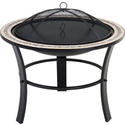 Brasero rond Fuego DEUBA - Ø 76 cm - Acier laqué - Pierres mosaïque - Accessoires inclus