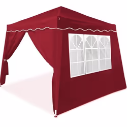Tonnelle de jardin Capri 3x3 m rouge pliable Pavillon Tente de réception avec 4 parois latérales