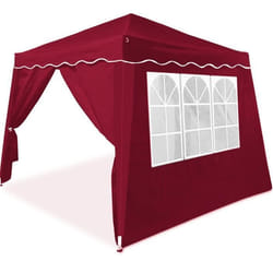 Tonnelle de jardin Capri 3x3 m rouge pliable Pavillon Tente de réception avec 4 parois latérales
