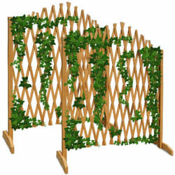 2x Treillage Jardin Brun 180x107cm Support Plantes grimpantes Brise-Vue Pliable Clôture de Jardin Treillis Extensible Bois Pare-Vue