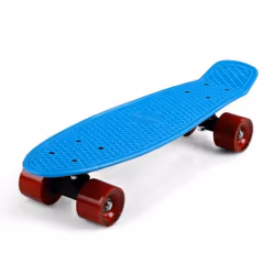 Skateboard 22 bleu-rouge mini planche à roulettes max. 100 kg roues ABEC 7 style rétro vintage plateau antidérapant
