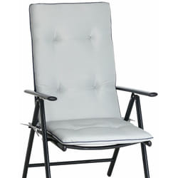 Set de 6x Coussins de chaise avec dossier Attaches incluses Rembourrage épais 5cm Jardin maison intérieur extérieur Gris