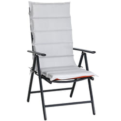 6 Coussins de chaise avec dossier et attaches Bicolores Coussin Fauteuil Intérieur Extérieur Gris-terracotta
