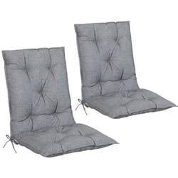 2x Coussin de chaise avec dossier Gris chiné 116x57x7cm Coussin pour fauteuil Intérieur Extérieur Maison Jardin
