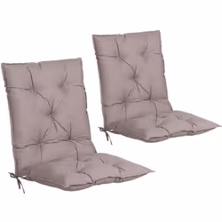 2x Coussin de chaise avec dossier Crème chiné 116x57x7cm Coussin pour fauteuil Intérieur Extérieur Maison Jardin