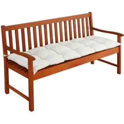 Coussin de banc avec attaches - Intérieur Extérieur Coussin pour banc Banquette - 145x45x8cm - 100% Polyester - Crème