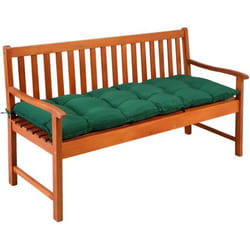 Coussin de banc avec attaches - Intérieur Extérieur Coussin pour banc Banquette - 145x45x8cm - 100% Polyester - Vert