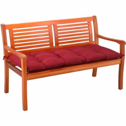Coussin de banc avec dossier Rouge DETEX - Intérieur Extérieur - Effet viscoélastique - Attaches pratiques