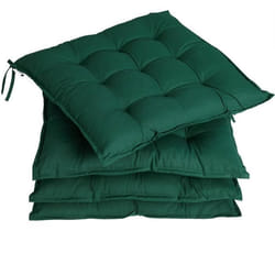 Detex 4x Coussins de chaise de jardin Vert 44x44x5cm coussin de siège en polyester avec rembourrage intérieur extérieur