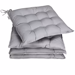 Detex 4x Coussins de chaise de jardin Gris 44x44x5cm coussin de siège en polyester avec rembourrage intérieur extérieur