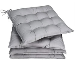 Detex 4x Coussins de chaise de jardin Gris 44x44x5cm coussin de siège en polyester avec rembourrage intérieur extérieur