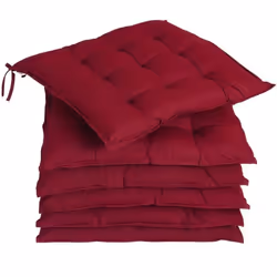 DETEX® 6x Coussin de Chaise Rouge Sangles Effet viscoélastique intérieur extérieur sièges Coussins de Chaises Coussin dassise