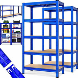 2x Étagères charge lourde metallique 180x90x40 cm - bleu - Charge max. 875kg