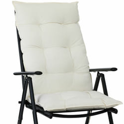 6x Coussin de chaise / fauteuil avec dossier 129x53x10cm - Intérieur Extérieur - Jardin maison Crème