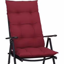 Set de 6 Coussins de chaise avec dossier Bordeaux 79x50x10cm Coussin de chaise fauteuil galette Intérieur Extérieur Jardin
