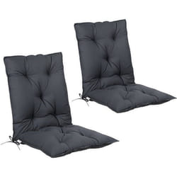 2x Coussin de chaise avec dossier Anthracite 116x57x7cm Coussin pour fauteuil Intérieur Extérieur Maison Jardin