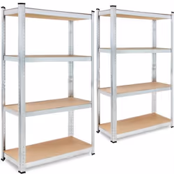 2x Étagères charge lourde metallique 4 tablettes 160x90x40cm Charge max. 700 kg