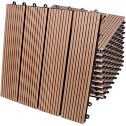 Dalle de jardin clipsable en bois composite WPC - DEUBA - Terracotta - 30 x 30 cm - Résistant à leau