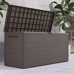 Description générale Un espace de rangement pratique et moderne pour votre extérieur ! Le coffre de rangement en plastique ro ...