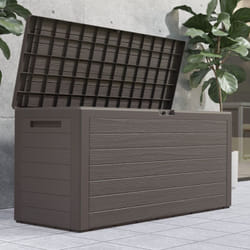 Deuba - casaria® Coffre de rangement Brun 280 l Poignées latérales Malle de rangement Intérieur Extérieur Jardin Terrasse Balcon-Brun