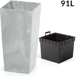 Pot de fleurs Bac à fleur Cache pot Jardinière style Béton Gris 91 Litres Terrasse Jardin Intérieur Extérieur