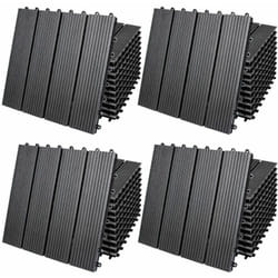 11x 22x 44x 55x 66x Dalles clipsables en bois composite wpc 30 x 30 cm Dalle de terrasse jardin extérieur 44x Classique anthracite