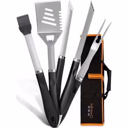Devenez un pro du barbecue avec notre ensemble d'ustensiles ! Ce set de 5 ustensiles pour barbecue en acier inoxydable est un ...